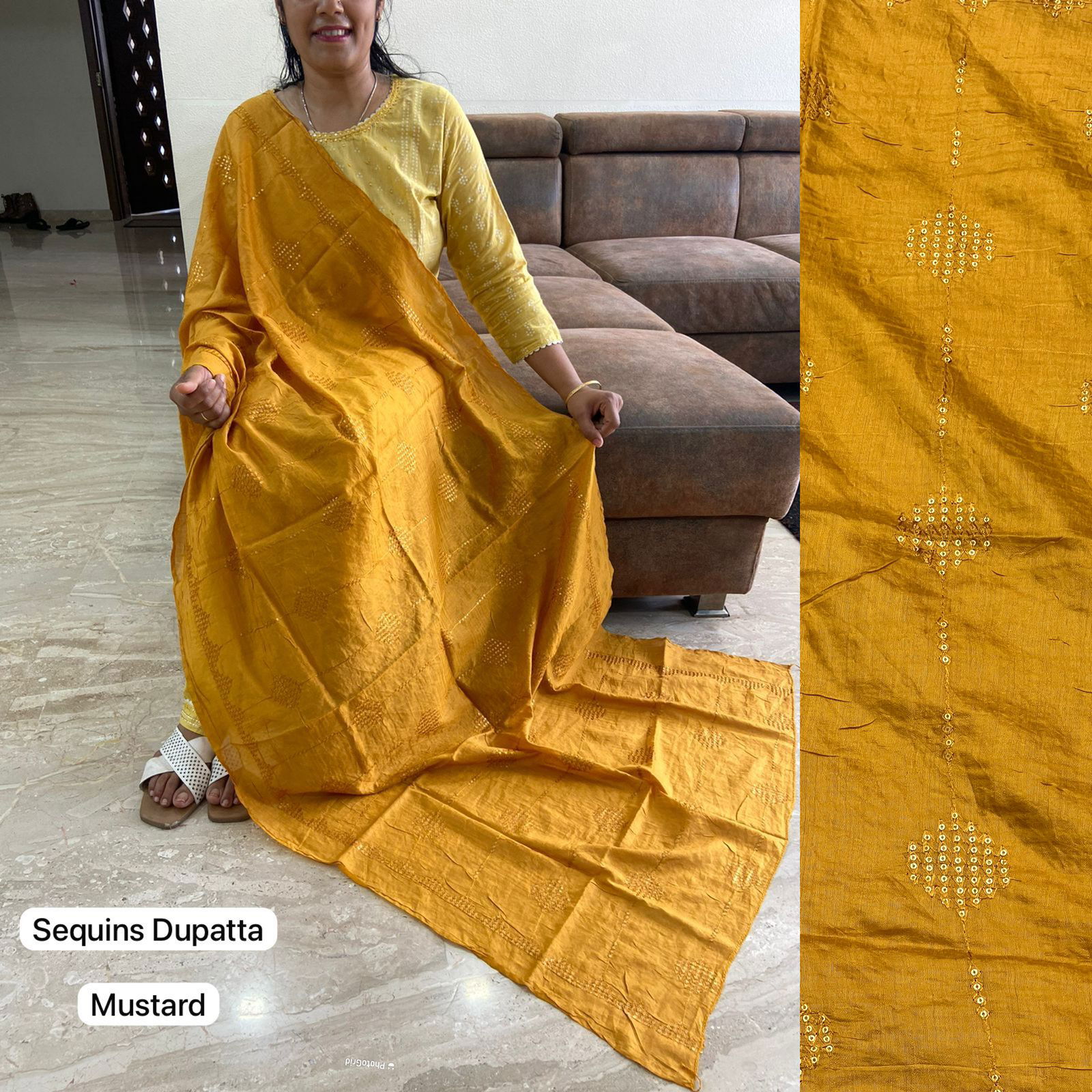 MB Designer Sequins Heavy Chanderi Dupatta Wholesale Shop In Surat
